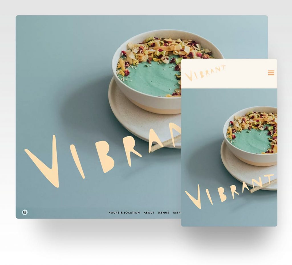 Mẫu web nhà hàng Vibrant: wearevibrant.com
