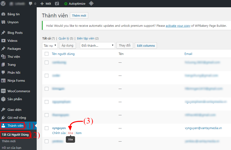 Cách tạo thêm user (người dùng mới) và phân quyền trên website WordPress