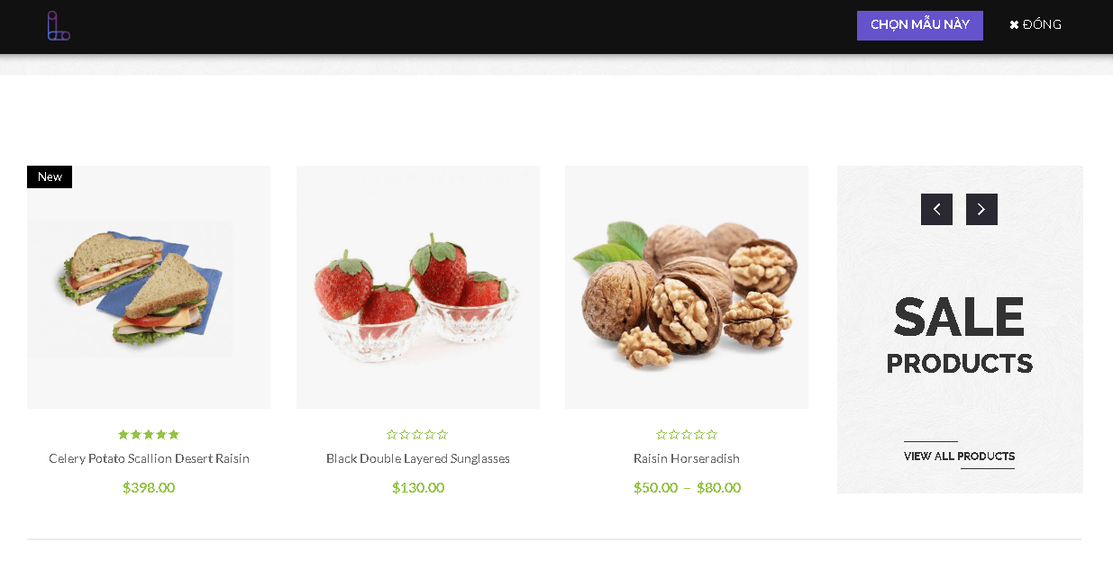 Mẫu web thực phẩm 1
