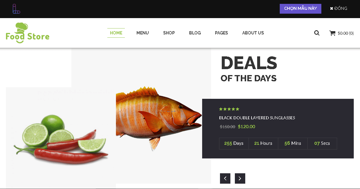 Mẫu web thực phẩm 2