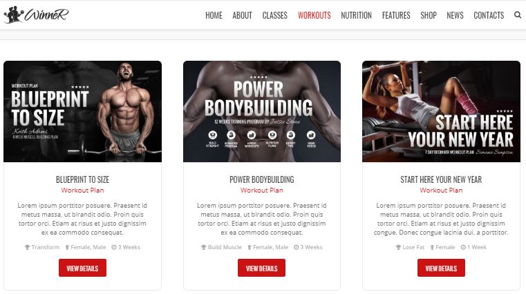 Thiết kế website phòng tập gym – yoga – fitness 2