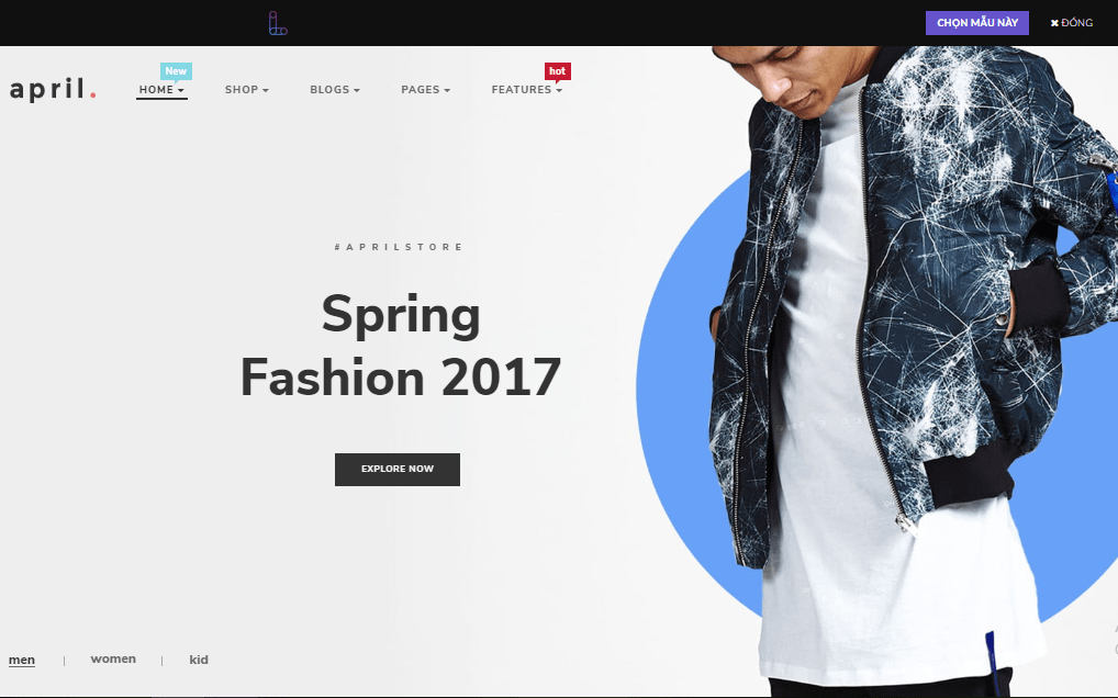 mẫu template thời trang đẹp