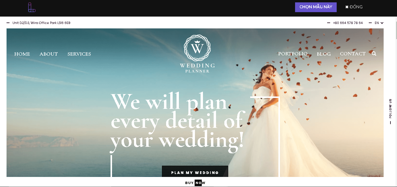 mẫu thiết kế website studio - Viện áo cưới 5