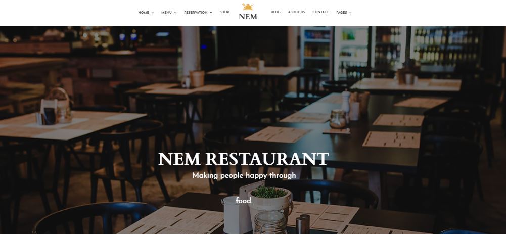 mẫu website nhà hàng