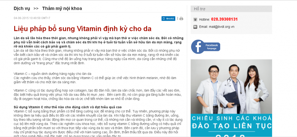 thiết kế website phòng khám bệnh viện 2