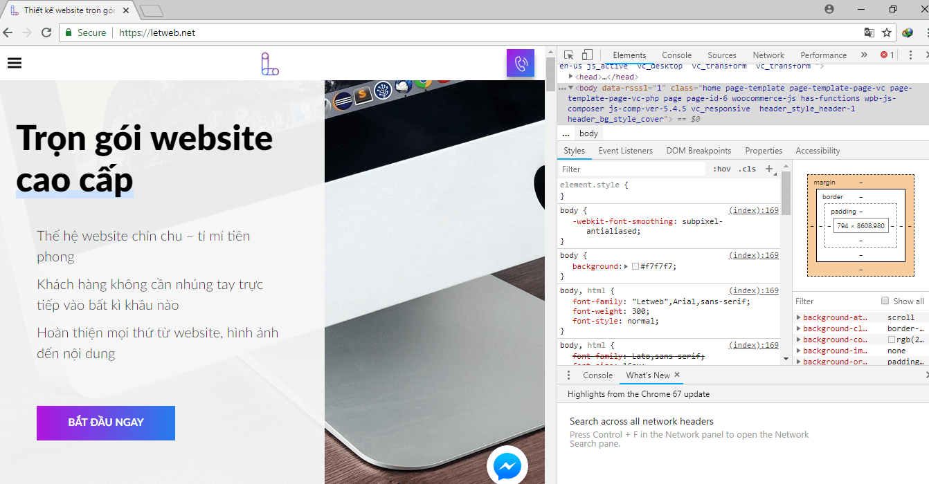 Cách thành phần của website