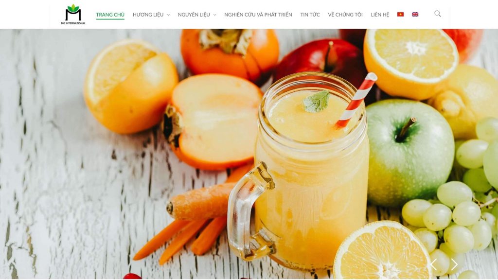 Giao diện trang chủ website