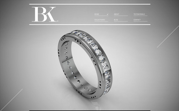 Trang web trang sức của BK được thiết kế theo phong cách tối giản nhưng không kém phần tinh tế