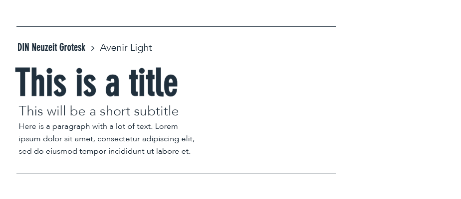 DIN Neuzeit Grotesk & Avenir Light