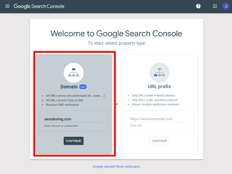 Đăng nhập tài khoản Google Search Console