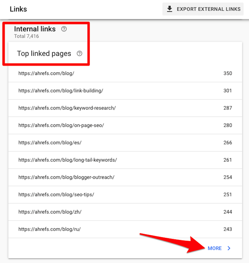 Hướng dẫn tìm các liên kết nội bộ trong Google search Console
