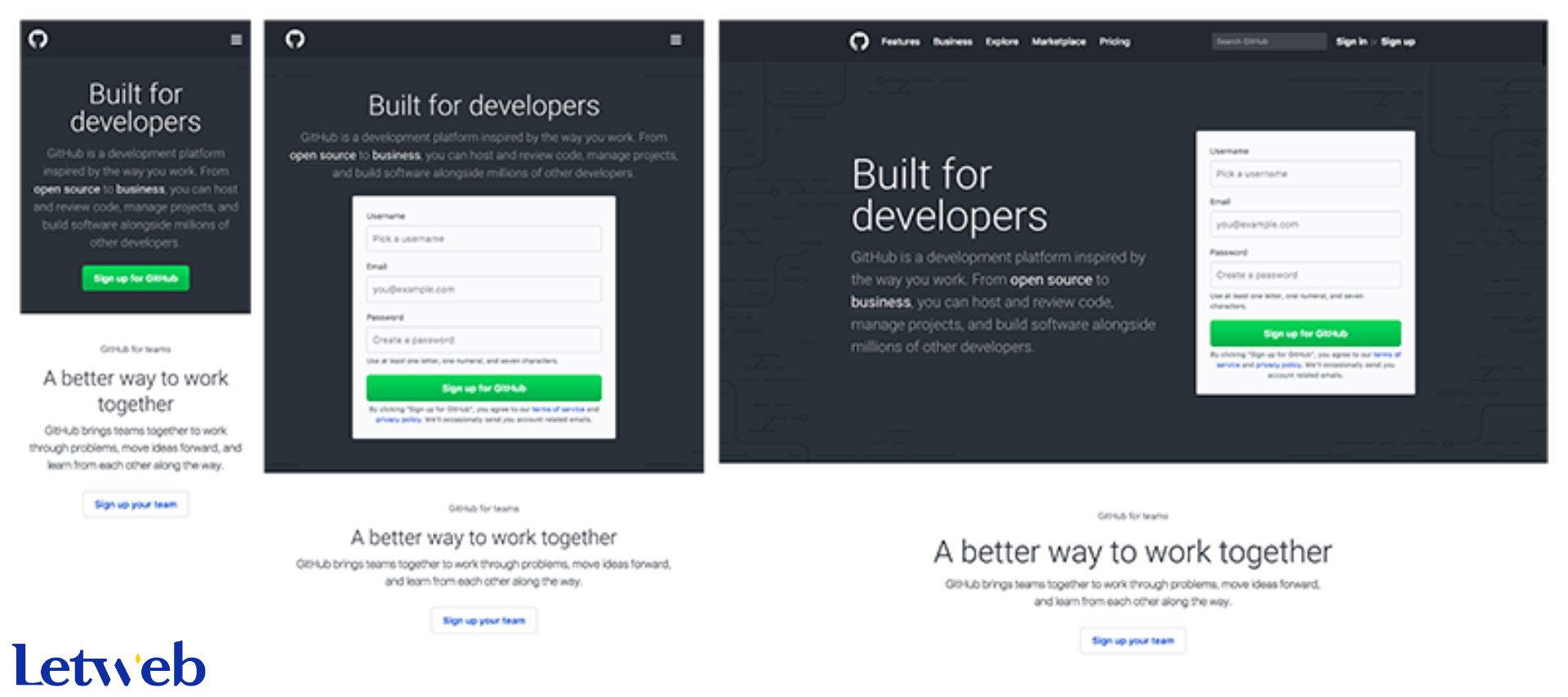 GitHub - website được xây dựng theo tiêu chí thiết kế website responsive
