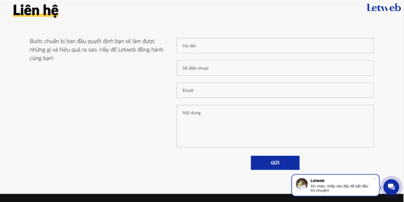 Nên có mục điền thông tin khách hàng khi thiết kế website cho doanh nghiệp